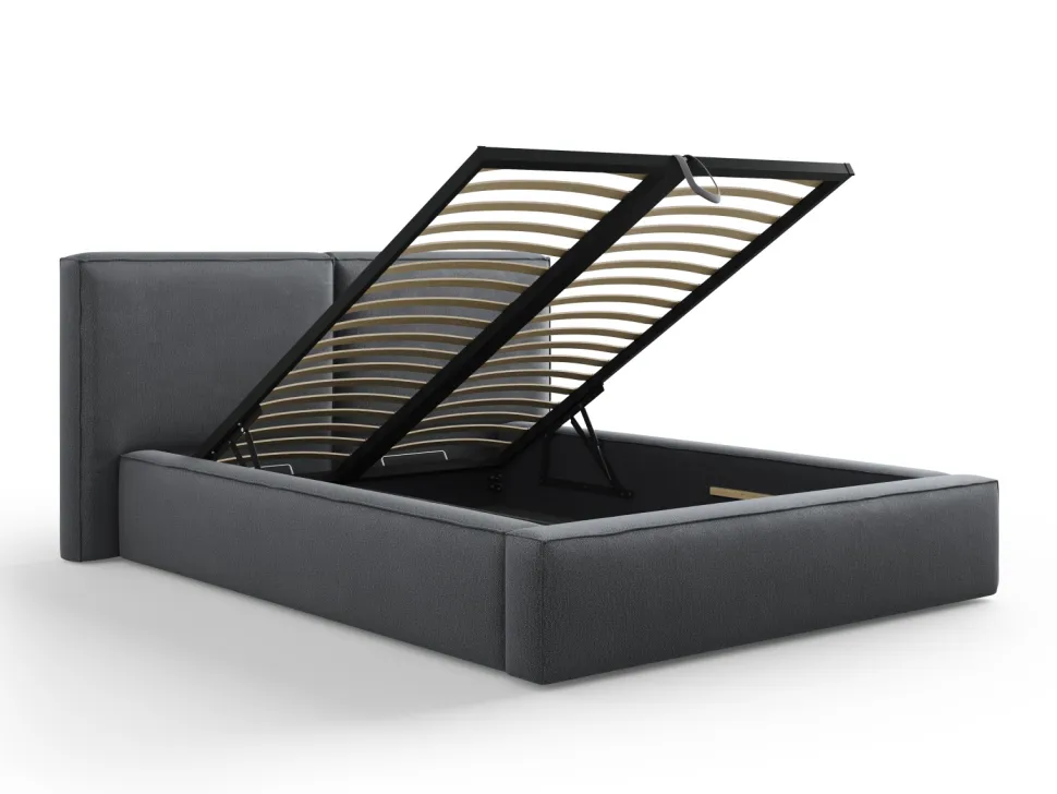 Łóżko Jodie II Dark Grey Structured Fabric 140x200