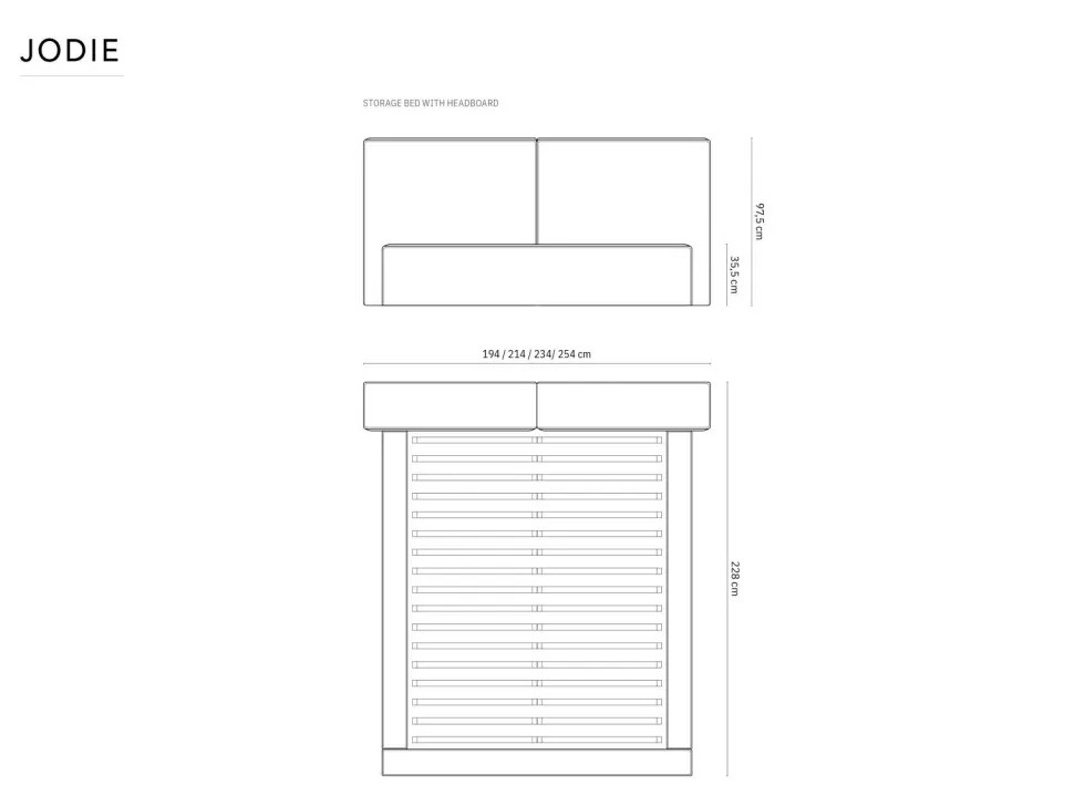 Łóżko Jodie II Light Beige Structured Fabric 160x200