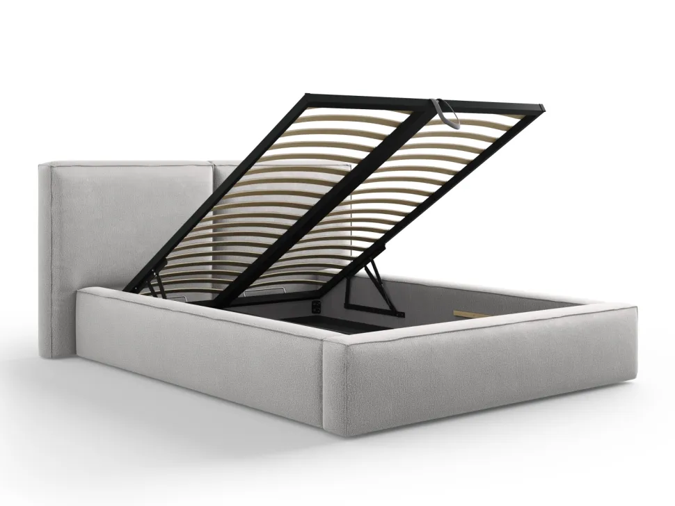 Łóżko Jodie II Light Grey Structured Fabric 160x200