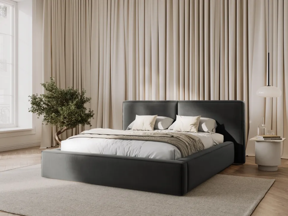 Łóżko Jodie II Light Grey Velvet 160x200
