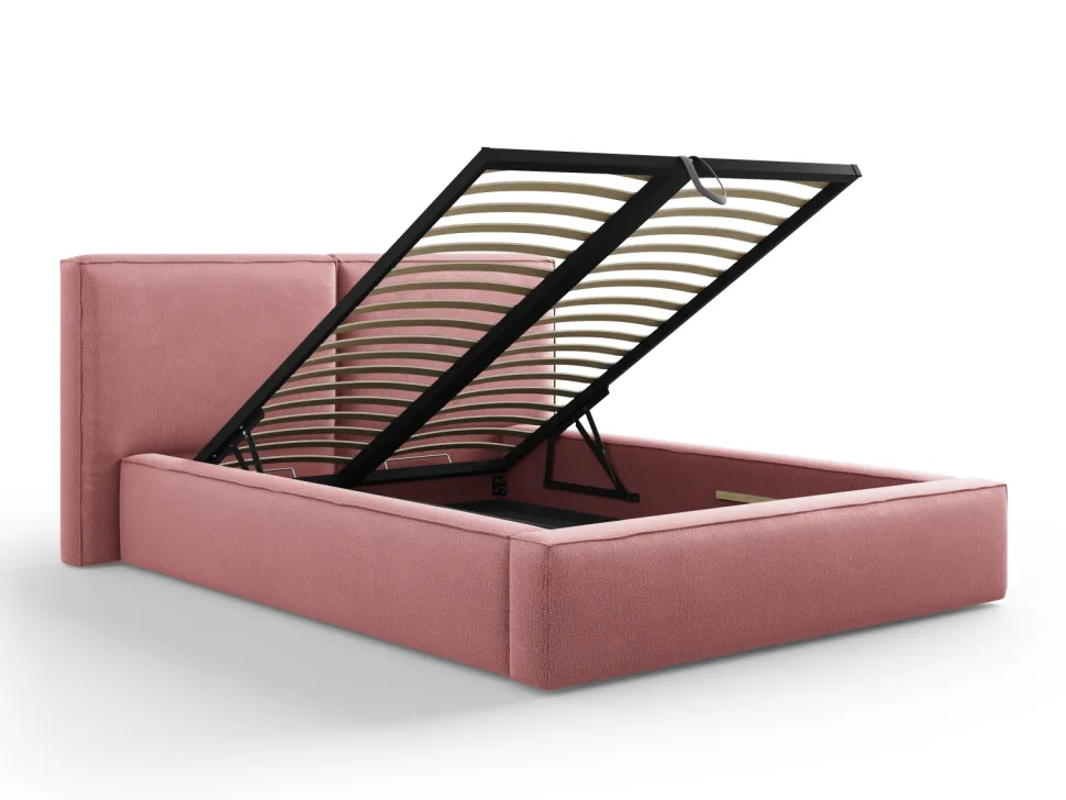 Łóżko Jodie II Pink Structured Fabric 140x200
