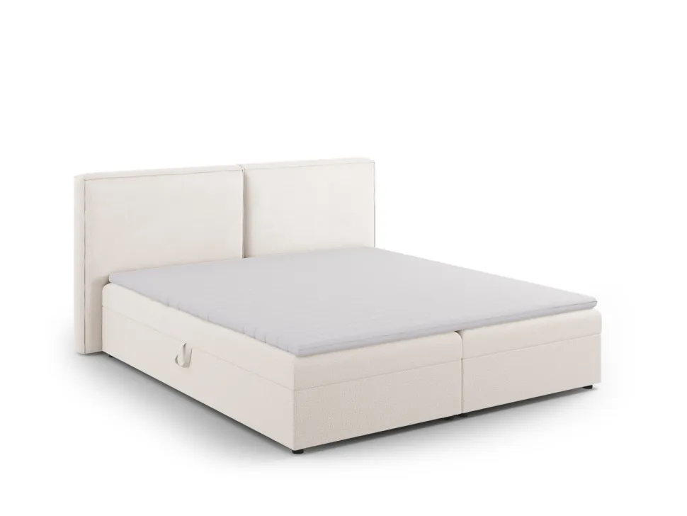 Łóżko Jodie Light Beige Structured Fabric 140x200