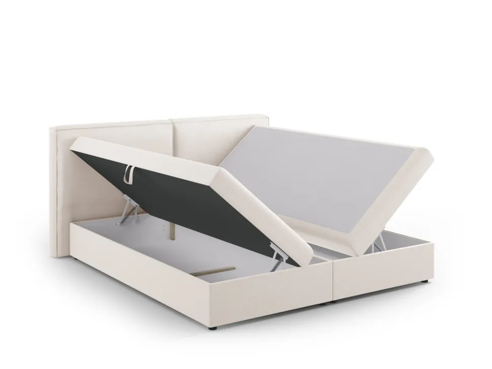 Łóżko Jodie Light Beige Structured Fabric 160x200