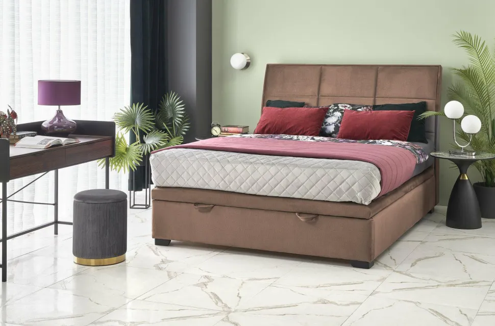 Łóżko kontynentalne 160 - beżowy