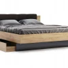 Łóżko Lana 180x200 cm z szufladami dąb/szary