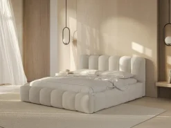 Łóżko Lupine Light Beige Structured  Fabric 160x200