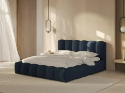 Łóżko Lupine Royal Blue Structured  Fabric 140x200