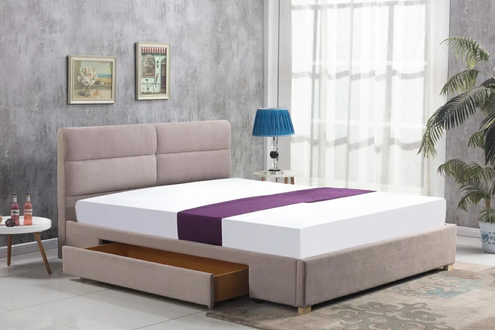 Łóżko Merida z szufladą beżowy