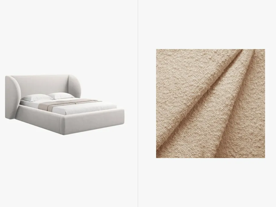 Łóżko Miley Beige Boucle 180x200