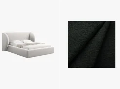 Łóżko Miley Black Boucle 140x200