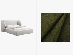 Łóżko Miley Dark Olive Green Boucle  200x200