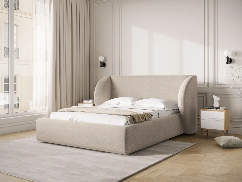 Łóżko Miley II Beige Chenille 140x200