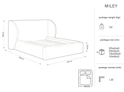Łóżko Miley II Beige Chenille 180x200