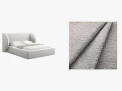 Łóżko Miley II Light Grey Boucle 140x200