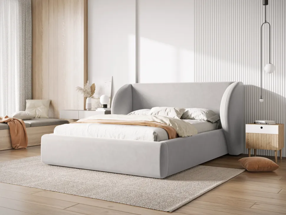 Łóżko Miley II Silver Velvet 140x200