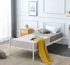 Łóżko Muriel metalowe białe