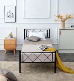 Łóżko Muriel metalowe czarne