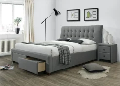 Łóżko Perry z szufladami popielaty