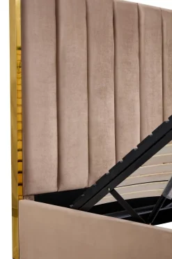 Łóżko Pola 160, beżowy / złoty