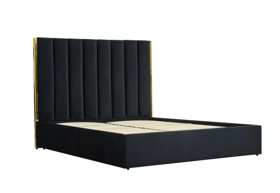 Łóżko Pola 160, czarny / złoty