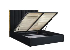 Łóżko Pola 160, czarny / złoty
