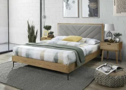 Łóżko Rita 160 popielaty/naturalny