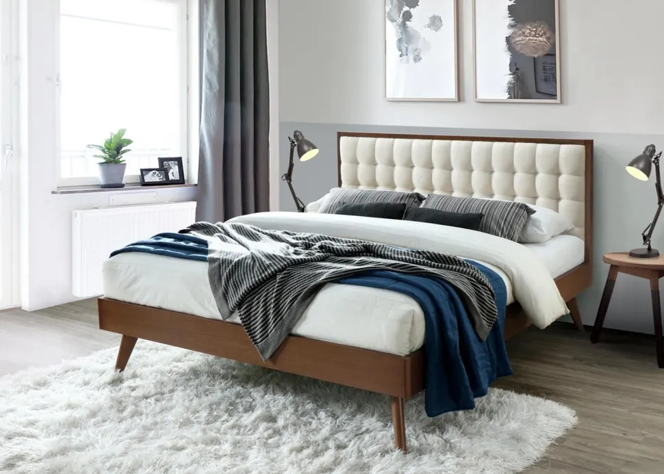 Łóżko Solo beżowy / orzech