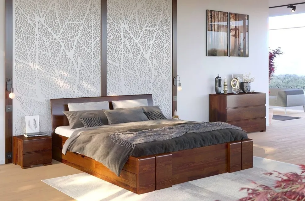 Łóżko sosnowe Vestre Maxi &z 4 szufladami 120x220