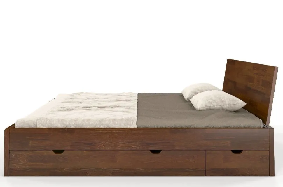 Łóżko sosnowe Vestre Maxi &z 4 szufladami 180x220