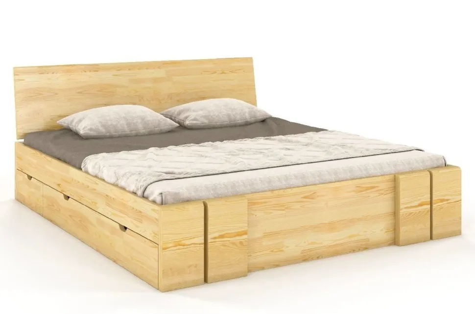 Łóżko sosnowe Vestre Maxi &z 4 szufladami 180x220