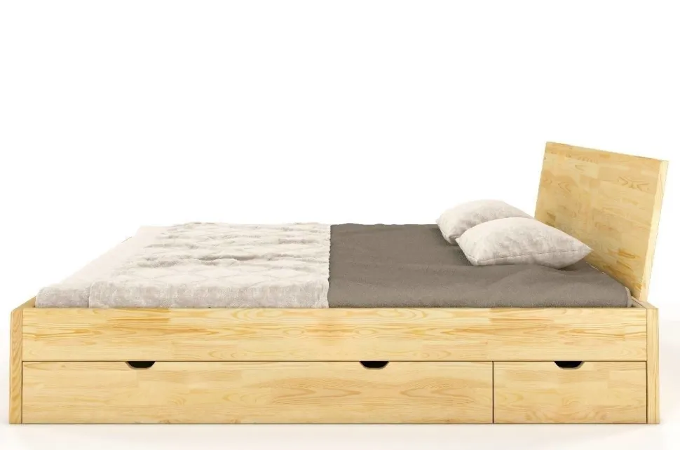 Łóżko sosnowe Vestre Maxi &z 4 szufladami 180x220