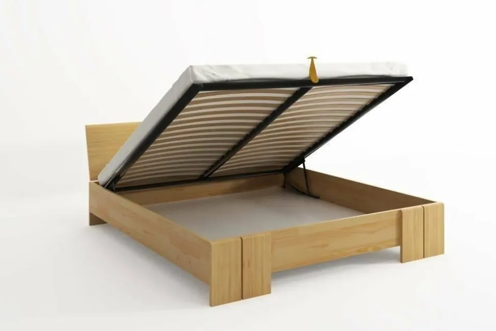 Łóżko sosnowe Vestre Maxi ze skrzynią 180x220