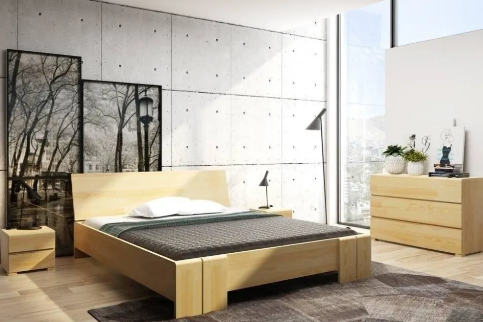 Łóżko sosnowe Vestre Maxi ze skrzynią 180x220