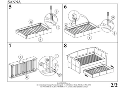Łóżko Sussan dwuosobowe z wysuwanym