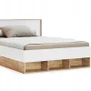 Łóżko Tissa z oświetleniem LED 140x200cm  dąb craft/ biały połysk