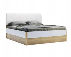 Łóżko Tissa z zagłówkiem 180x200cm białe mat/połysk