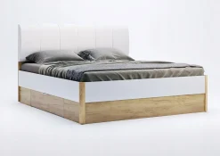 Łóżko Tissa z zagłówkiem 180x200cm białe  mat/połysk