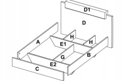 Łóżko Tissa z zagłówkiem 180x200cm dąb  craft