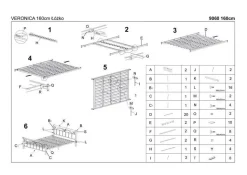 Łóżko Vera 90 cm czereśnia ant./czarny