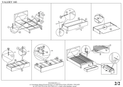 Łóżko Victory 160 cm z szufladami popielaty
