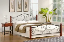 Łóżko Vista 140 cm czereśnia ant./czarny