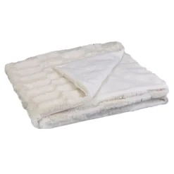 Koc Furry 120x150cm biały z uchwytem