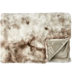 Koc Furry 140x200cm brązowo-kremowy