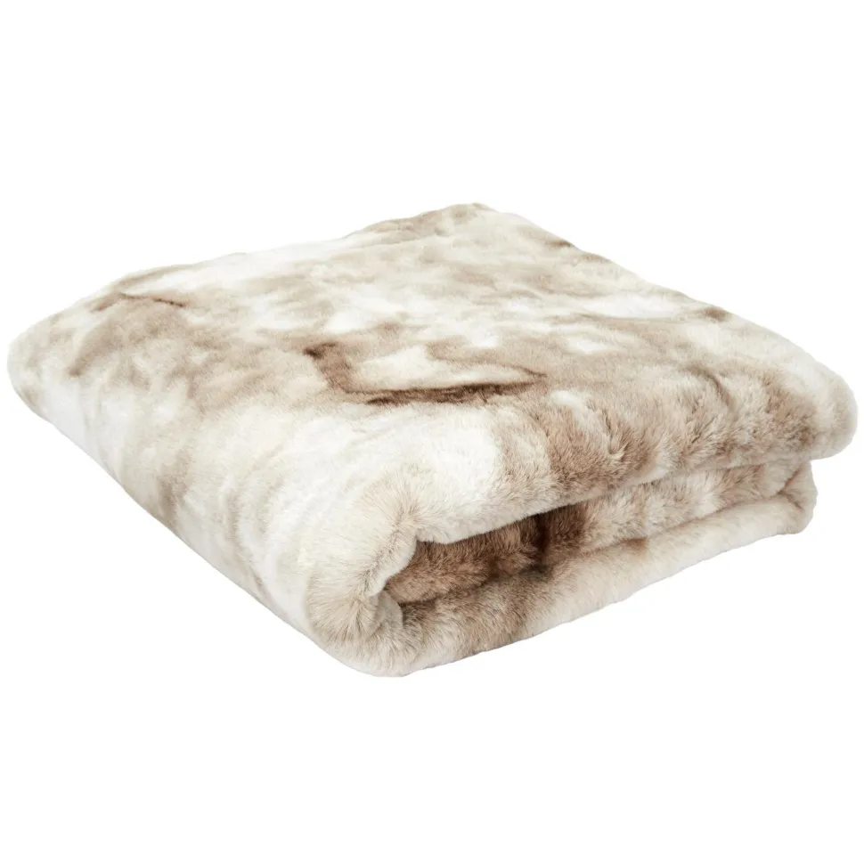 Koc Furry 140x200cm brązowo-kremowy