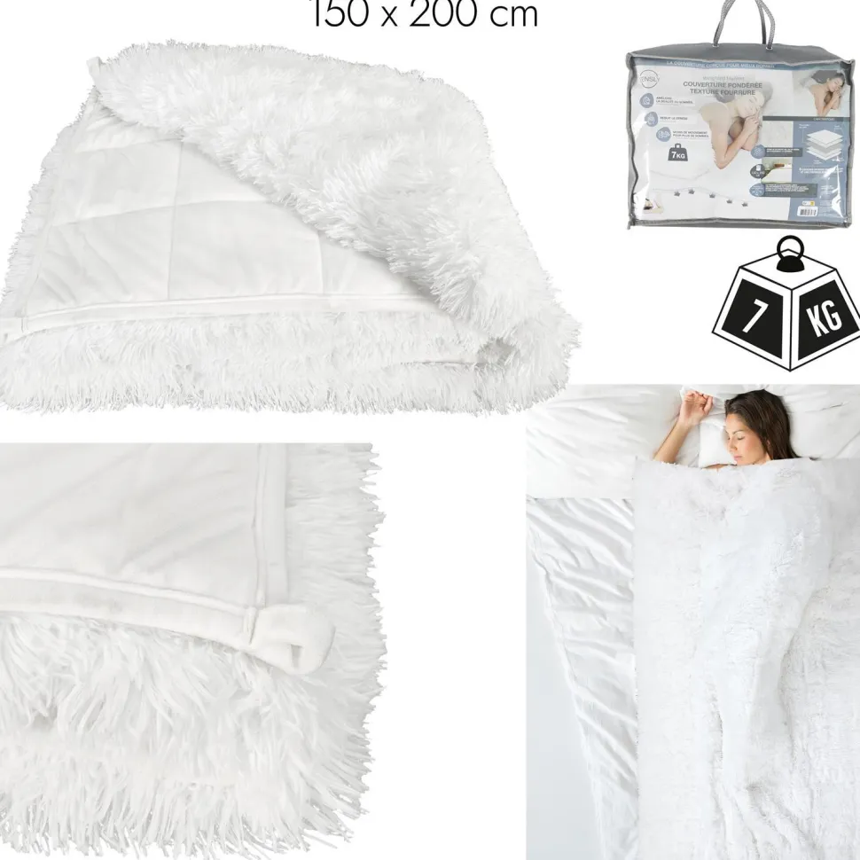 Koc obciążeniowy Furry 150x200cm biały