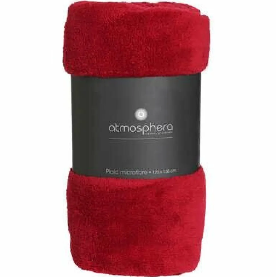 Koc Pled mikrofibra 125x150cm czerwony