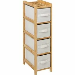 Komoda bambusowa Tidy wąska z 4 pojemnikami