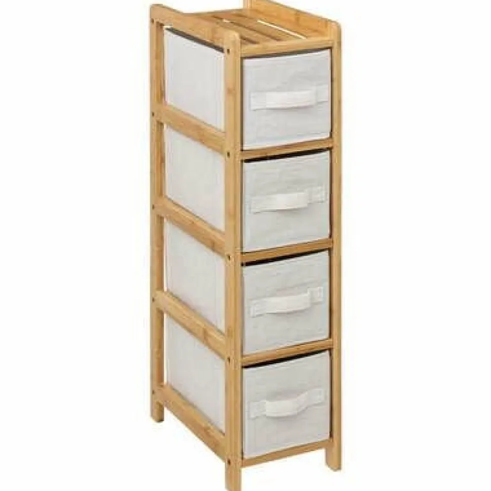 Komoda bambusowa Tidy wąska z 4 pojemnikami