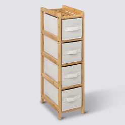 Komoda bambusowa Tidy wąska z 4 pojemnikami