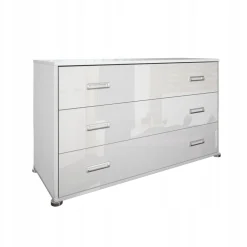 Komoda Bella 3 szuflady biała połysk